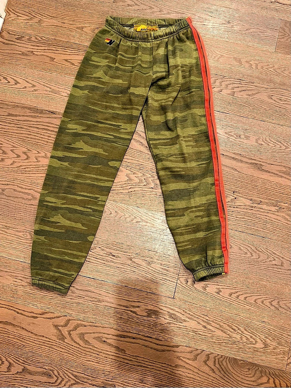 Aviator Nation 5 Stripe Sweatpants - Camo Sweatpants Green & Orange